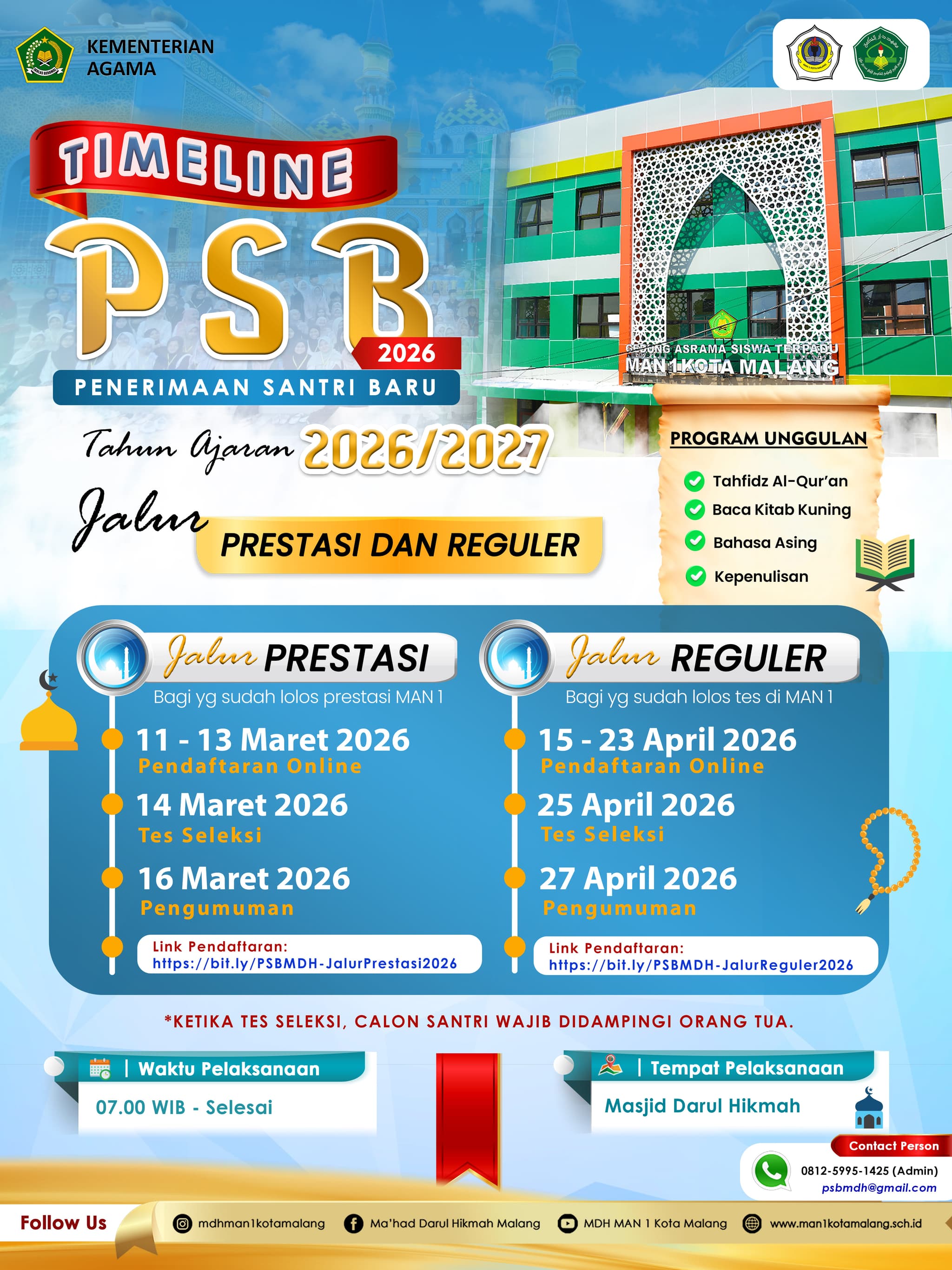 Informasi Penerimaan Santri Baru (PSB) 2026