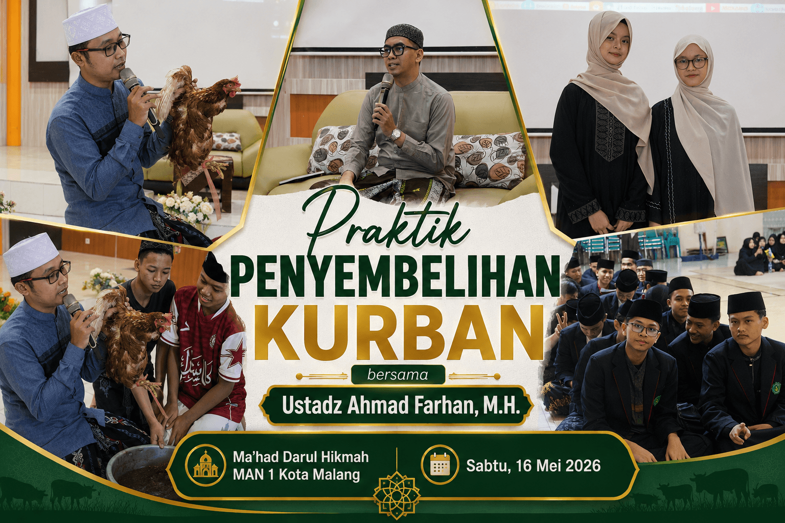 Edukasi Fikih dan Praktis, Santri Ma'had Darul Hikmah MAN 1 Kota Malang Ikuti Pelatihan Penyembelihan Hewan