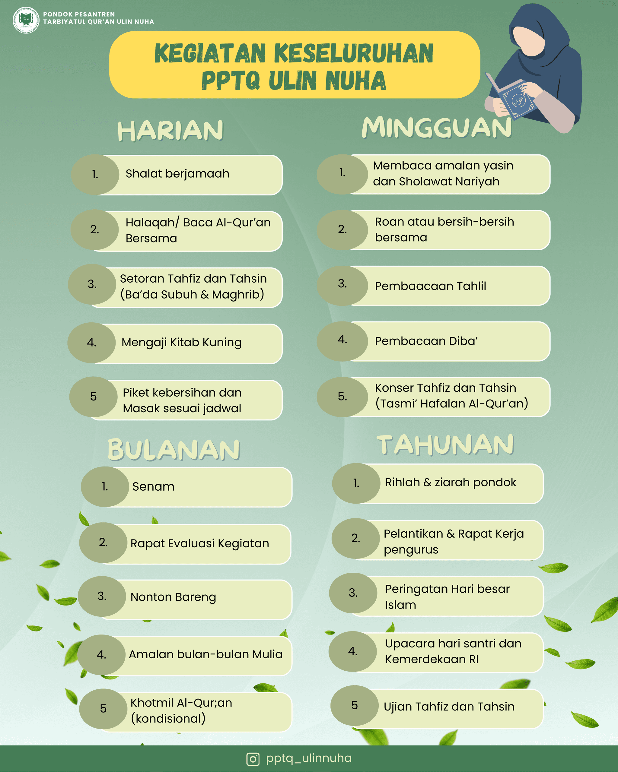 Produktif Bersama PPTQ Ulin Nuha: Mengenal Kegiatan di Pesantren