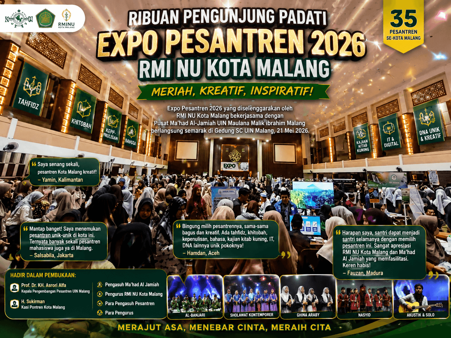 Ribuan Pengunjung Padati Expo Pesantren 2026 di UIN Malang, RMI NU Kota Malang Tuai Apresiasi